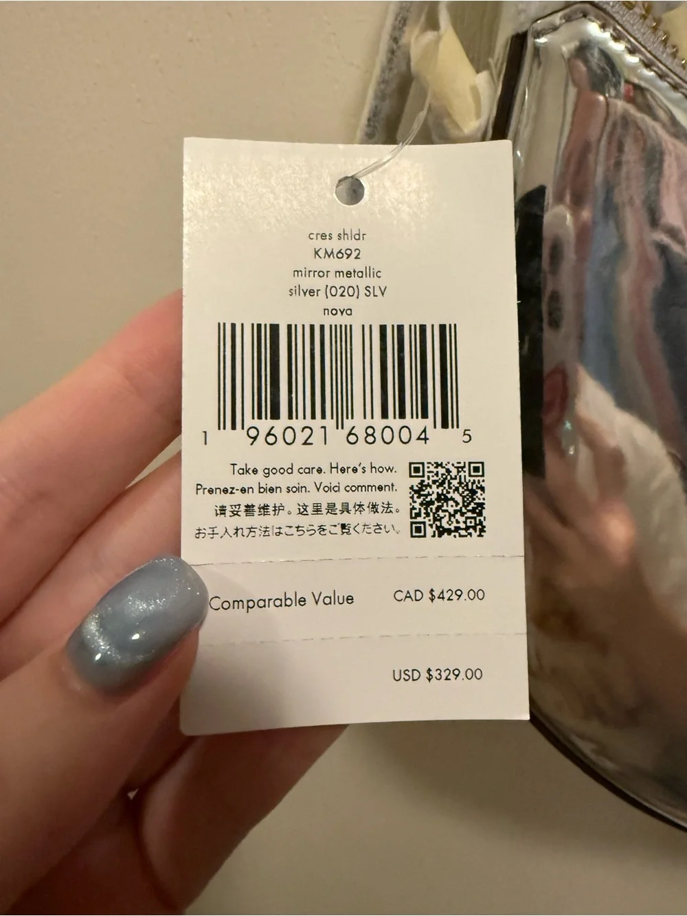 kate spade Iridescent Metallic Shoulder Bag in Silver